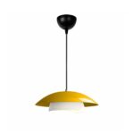 GLOBOSTAR® AURA 204-0118 Μοντέρνο Κρεμαστό Φωτιστικό Οροφής με Ντουί 1 x E27 AC 220-240V IP20 – Κίτρινο & Λευκό – Μ31 x Π31 x Υ27cm