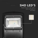 Ηλιακό Φωτιστικό Δρόμου Μαύρο LED 6W 800lm Ψυχρό 6000K IP65 V-TAC με Τηλεχειριστήριο Dimmable – 95532