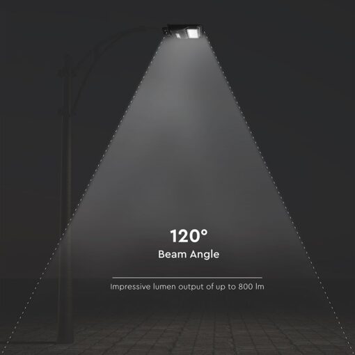 Ηλιακό Φωτιστικό Δρόμου Μαύρο LED 6W 800lm Ψυχρό 6000K IP65 V-TAC με Τηλεχειριστήριο Dimmable – 95532