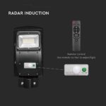 Ηλιακό Φωτιστικό Δρόμου Μαύρο LED 6W 800lm Ψυχρό 6000K IP65 V-TAC με Τηλεχειριστήριο Dimmable – 95532
