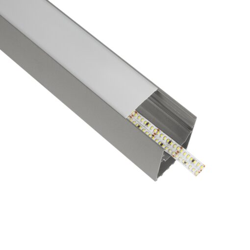 GLOBOSTAR® ALP-LINEAR BRIGHTRAIL 61776-3M Επιφανειακό / Κρεμαστό / Επιτοίχιο Προφίλ Αλουμινίου με Λευκό Γαλακτερό Πατητό Κάλυμμα για Ταινίες LED IP20 – Γκρι Ανθρακί Ματ – Μ300 x Π5 x Υ7.5cm