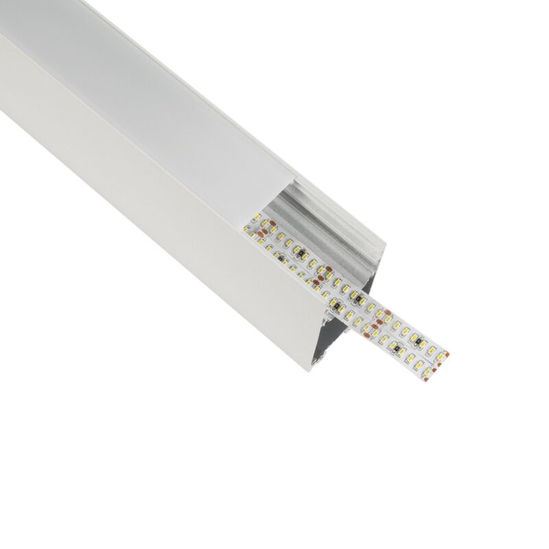 GLOBOSTAR® ALP-LINEAR LUMILINE 61763-3M Επιφανειακό / Κρεμαστό / Επιτοίχιο Προφίλ Αλουμινίου με Λευκό Γαλακτερό Πατητό Κάλυμμα για Ταινίες LED IP20 – Λευκό Ματ – Μ300 x Π3.5 x Υ7cm