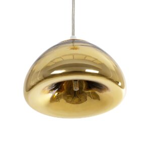 GLOBOSTAR® CRISTIN 999-0037 Μοντέρνο Κρεμαστό Φωτιστικό Οροφής με Ντουί 1 x G4 AC 220-240V IP20 – Χρυσό – Μ18 x Π18 x Υ13cm