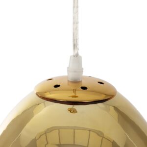 GLOBOSTAR® CRISTIN 999-0037 Μοντέρνο Κρεμαστό Φωτιστικό Οροφής με Ντουί 1 x G4 AC 220-240V IP20 – Χρυσό – Μ18 x Π18 x Υ13cm