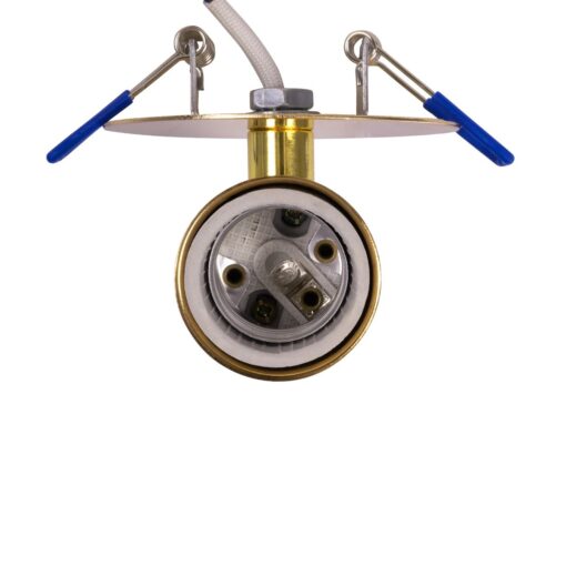 GloboStar® SARA 999-0060 Χωνευτό Φωτιστικό Οροφής Σποτ Μονόφωτο 1 x E27 IP20 Χρυσό Μέταλλο – Μ8,5 x Π8,5 x Υ11cm