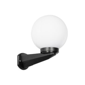 GLOBOSTAR® AGROS 61592 Φωτιστικό Τοίχου – Απλίκα Κήπου με Ντουί 1 x E27 AC 220-240V Αδιάβροχο IP65 – Λευκό & Μάυρο – Μ20 x Π20 x Υ30cm