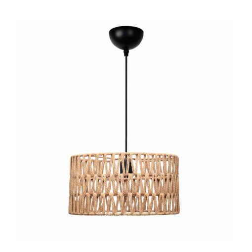 GLOBOSTAR® POMEGRANDE 204-0166 Boho Κρεμαστό Φωτιστικό Οροφής με Ντουί 1 x E27 AC 220-240V IP20 – Μπεζ – Μ30 x Π30 x Υ15cm