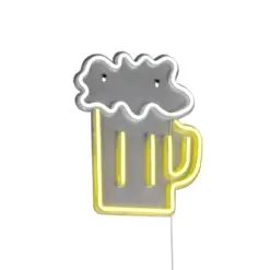 Φωτιστικό Τοίχου Επιγραφή “BEER” Σχέδιο Ποτήρι Μπύρας Neon LED Reality – R23721100