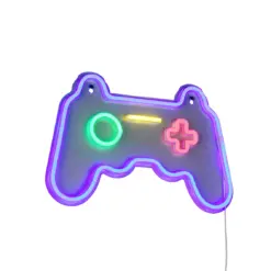 Φωτιστικό Τοίχου Επιγραφή “GAMER” Σχέδιο Χειριστήριο Playstation Neon LED Reality – R23741100
