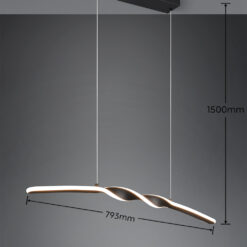 GINKO Κρεμαστό Φωτιστικό LED 18W 1980 lm 3000K Μαύρο Ματ – Reality R35791132