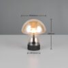 Επαναφορτιζόμενο Πορτατιφ LED Dimmable 1.5W 140lm 3000K Reality Μαύρο με Μελί Γυαλί – R54981113