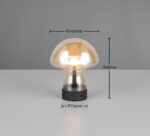 Επαναφορτιζόμενο Πορτατιφ LED Dimmable 1.5W 140lm 3000K Reality Μαύρο με Μελί Γυαλί – R54981113