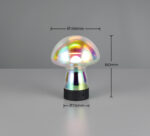Επαναφορτιζόμενο Πορτατιφ LED Dimmable 1.5W 140lm 3000K Reality Μαύρο με Διάφανο Ιριδίζων Γυαλί – R54981153