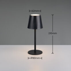 Επαναφορτιζόμενο Πορτατίφ Μαύρο DIAZ 1.6W 160lm CCT 2700-6500K Dimmable IP44 Reality – R55961132
