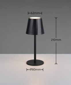 Επαναφορτιζόμενο Πορτατίφ Μαύρο DIAZ 1.6W 160lm CCT 2700-6500K Dimmable IP44 Reality – R55961132