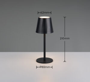 Επαναφορτιζόμενο Πορτατίφ Μαύρο DIAZ 1.6W 160lm CCT 2700-6500K Dimmable IP44 Reality – R55961132