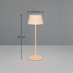Επαναφορτιζόμενο Πορτατίφ Μπεζ Suarez 1.5W 200lm 3000Κ Dimmable IP44 με Ασύρματη Βάση Φόρτισης Reality – R57706166