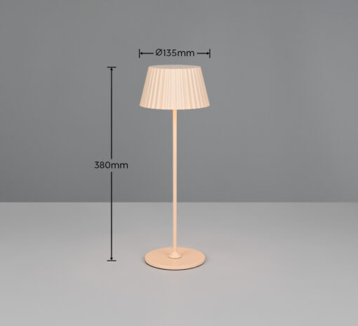 Επαναφορτιζόμενο Πορτατίφ Μπεζ Suarez 1.5W 200lm 3000Κ Dimmable IP44 με Ασύρματη Βάση Φόρτισης Reality – R57706166