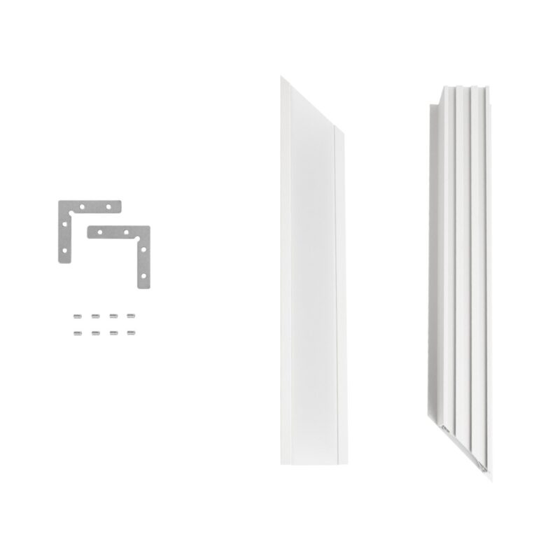 GLOBOSTAR® ALP-CORNER-SIDE90 RECESSA 61788 Χωνευτό Προφίλ Αλουμινίου Γωνία με Λευκό Γαλακτερό Πατητό Κάλυμμα για Ταινίες LED IP20 – Λευκό Ματ – Μ30 x Π3.5 x Υ4cm