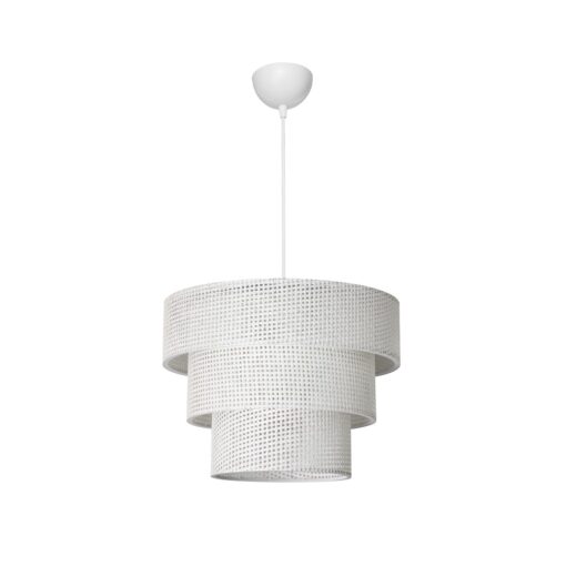 GLOBOSTAR® LEVEL 203-0275 Μοντέρνο Κρεμαστό Φωτιστικό Οροφής με Ντουί 1 x E27 AC 220-240V IP20 – Λευκό – Μ38 x Π38 x Υ30cm