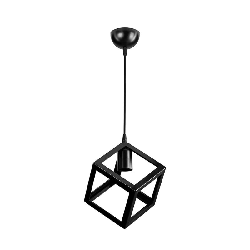 GLOBOSTAR® DISE 203-0274 Μοντέρνο Κρεμαστό Φωτιστικό Οροφής με Ντουί 1 x E27 AC 220-240V IP20 – Μαύρο – Μ22 x Π22 x Υ24cm