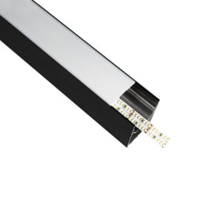 GLOBOSTAR® ALP-LINEAR BRIGHTRAIL 61775-3M Επιφανειακό / Κρεμαστό / Επιτοίχιο Προφίλ Αλουμινίου με Λευκό Γαλακτερό Πατητό Κάλυμμα για Ταινίες LED IP20 – Μαύρο Ματ – Μ300 x Π5 x Υ7.5cm
