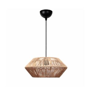 GLOBOSTAR® CASTRO 204-0164 Boho Κρεμαστό Φωτιστικό Οροφής με Ντουί 1 x E27 AC 220-240V IP20 – Μπεζ – Μ32 x Π32 x Υ13cm