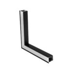 GLOBOSTAR® ALP-CORNER-SIDE90 RECESSA 61789 Χωνευτό Προφίλ Αλουμινίου Γωνία με Λευκό Γαλακτερό Πατητό Κάλυμμα για Ταινίες LED IP20 – Μαύρο Ματ – Μ30 x Π3.5 x Υ4cm