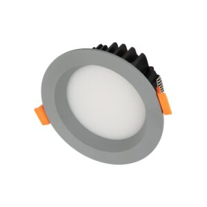 GLOBOSTAR® WATERA 60986 Χωνευτό Downlight Σποτ Panel Μπάνιου & WC LED 12W 1500lm 120° AC 220-240V Αδιάβροχο IP54 Ρυθμιζόμενο Λευκό CCT με Διακόπτη στο Σώμα 2700K/4500K/6000K Dimmable – Lumileds SMD Chip & TÜV SÜD Driver – Γκρι Ανθρακί Ματ – Μ10.8 x Π10.8 x Υ3.2cm / Q9cm – 3 Χρόνια Εγγύηση