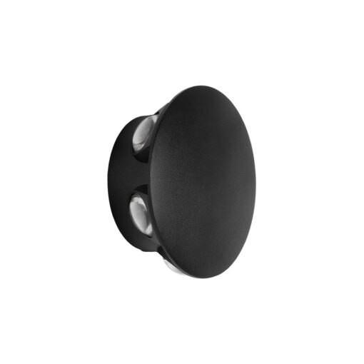 GLOBOSTAR® SOL 60690 Μοντέρνο Φωτιστικό Τοίχου – Απλίκα LED 12W 1500lm 30° AC 220-240V Αδιάβροχο IP65 Θερμό Λευκό 2700K – CREE XPE Chip & TÜV SÜD Driver – Μαύρο Ματ – Μ12 x Π5.5 x Υ12cm – 5 Χρόνια Εγγύηση