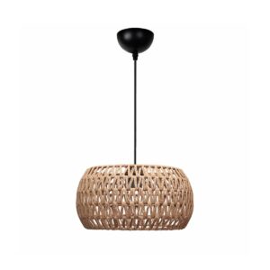 GLOBOSTAR® DARIO 204-0168 Boho Κρεμαστό Φωτιστικό Οροφής με Ντουί 1 x E27 AC 220-240V IP20 – Καφέ – Μ30 x Π30 x Υ15cm