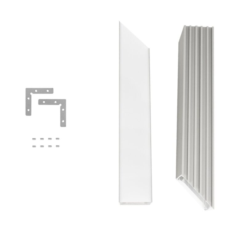 GLOBOSTAR® ALP-CORNER-SIDE90 BRIGHTRAIL 61779 Επιφανειακό / Κρεμαστό Προφίλ Αλουμινίου Γωνία με Λευκό Γαλακτερό Πατητό Κάλυμμα για Ταινίες LED IP20 – Γκρι Ανθρακί Ματ – Μ30 x Π5 x Υ7.5cm