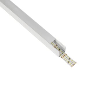 GLOBOSTAR® ALP-LINEAR GLOWTRACK 61796-3M Επιφανειακό Προφίλ Αλουμινίου με Λευκό Γαλακτερό Πατητό Κάλυμμα για Ταινίες LED IP20 – Λευκό Ματ – Μ300 x Π2 x Υ2cm – Πακέτο 5 Τεμαχίων