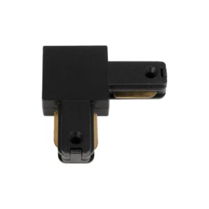 GLOBOSTAR® EUROTRACK-1PH 60905 Μονοφασικός Σύνδεσμος Γ Ράγας 2 Καλωδίων 1L+1N για Σύστημα Ράγας Eurotrack-1PH AC 220-240V IP20 – Μαύρο Ματ – Μ6.5 x Π6.5 x Υ1.6cm