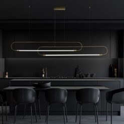 kelvo® GLOW 61665 Μοντέρνο Κρεμαστό Φωτιστικό Οροφής LED 28W 2800lm 360° AC 220-240V IP20 Ρυθμιζόμενο Λευκό CCT με Χειριστήριο από 2700K έως 6000K Dimmable – Lumileds SMD Chip – Χρυσό Πλατίνα & Λευκό Νήμα – Μ160 x Π3 x Υ25cm – 3 Χρόνια Εγγύηση