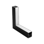 GLOBOSTAR® ALP-CORNER-IN90 BRIGHTRAIL 61781 Επιφανειακό / Κρεμαστό Προφίλ Αλουμινίου Γωνία με Λευκό Γαλακτερό Πατητό Κάλυμμα για Ταινίες LED IP20 – Μαύρο Ματ – Μ30 x Π5 x Υ7.5cm