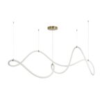 kelvo® GLOW 61668 Μοντέρνο Κρεμαστό Φωτιστικό Οροφής LED 65W 6500lm 360° AC 220-240V IP20 Ρυθμιζόμενο Λευκό CCT με Χειριστήριο από 2700K έως 6000K Dimmable – Lumileds SMD Chip – Χρυσό Πλατίνα & Λευκό Νήμα – Μ150 x Π150 x Υ80cm – 3 Χρόνια Εγγύηση