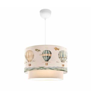 GLOBOSTAR® BALLON 204-0121 Παιδικό Κρεμαστό Φωτιστικό Οροφής με Ντουί 1 x E27 AC 220-240V IP20 – Πολύχρωμο – Μ30 x Π30 x Υ20cm