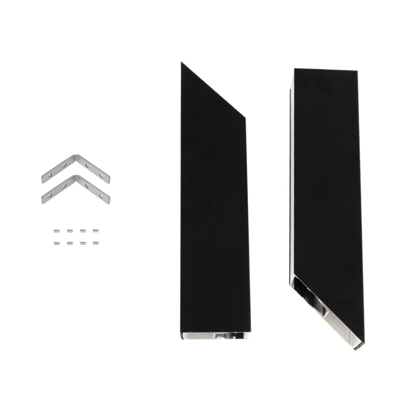 GLOBOSTAR® ALP-CORNER-IN90 BRIGHTRAIL 61781 Επιφανειακό / Κρεμαστό Προφίλ Αλουμινίου Γωνία με Λευκό Γαλακτερό Πατητό Κάλυμμα για Ταινίες LED IP20 – Μαύρο Ματ – Μ30 x Π5 x Υ7.5cm