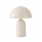 GloboStar® GASCO 204-0149 Μοντέρνο Eπιτραπέζιο Φωτιστικό Μονόφωτο 1 x E27 IP20 Μπεζ Μέταλλο – Μ25 x Π25 x Υ35cm