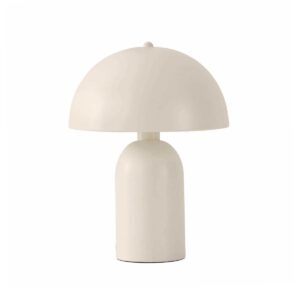 GloboStar® GASCO 204-0149 Μοντέρνο Eπιτραπέζιο Φωτιστικό Μονόφωτο 1 x E27 IP20 Μπεζ Μέταλλο – Μ25 x Π25 x Υ35cm