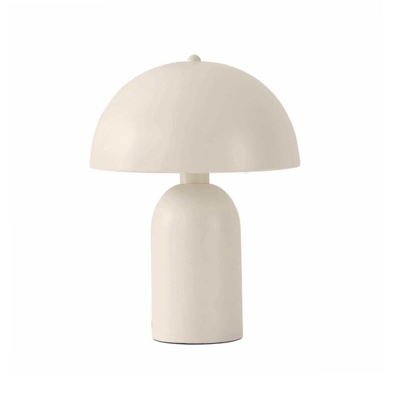 GloboStar® GASCO 204-0149 Μοντέρνο Eπιτραπέζιο Φωτιστικό Μονόφωτο 1 x E27 IP20 Μπεζ Μέταλλο – Μ25 x Π25 x Υ35cm