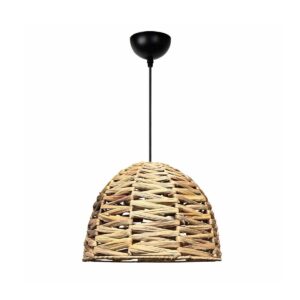 GLOBOSTAR® MEKA 204-0165 Boho Κρεμαστό Φωτιστικό Οροφής με Ντουί 1 x E27 AC 220-240V IP20 – Μπεζ – Μ30 x Π30 x Υ25cm