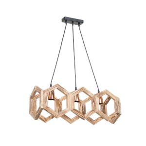 GLOBOSTAR® DRURI 203-0256 Vintage Κρεμαστό Φωτιστικό Οροφής με Ντουί 3 x E27 AC 220-240V IP20 – Μπεζ – Μ62 x Π19.5 x Υ24cm