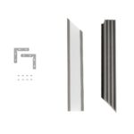 GLOBOSTAR® ALP-CORNER-SIDE90 RECESSA 61790 Χωνευτό Προφίλ Αλουμινίου Γωνία με Λευκό Γαλακτερό Πατητό Κάλυμμα για Ταινίες LED IP20 – Γκρι Ανθρακί Ματ – Μ30 x Π3.5 x Υ4cm