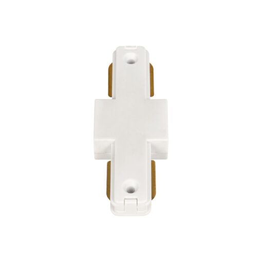 GLOBOSTAR® EUROTRACK-1PH 60904 Μονοφασικός Σύνδεσμος Ι Επέκτασης Ράγας 2 Καλωδίων 1L+1N για Σύστημα Ράγας Eurotrack-1PH AC 220-240V IP20 – Λευκό Ματ – Μ9.3 x Π3.5 x Υ1.6cm