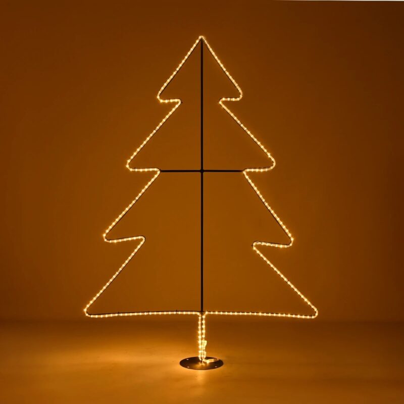GLOBOSTAR® XMAS-TREE-BIG Χριστουγεννιάτικο Διακοσμητικό Φωτιστικό LED 27.3W 1092lm 360° AC 220-240V Αδιάβροχο IP65 Θερμό Λευκό 2700K  – Μαύρο & Διάφανο – Μ134 x Π25 x Υ188cm – 2 Χρόνια Εγγύηση