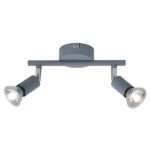 ΣΠΟΤ ΚΙΝΗΤΟ 2ΦΩΤΟ ΜΕΤΑΛΛΙΚΟ 2XGU10 220X80X125mm ΓΚΡΙ ARTE ILLUMINA VORRAS EUROLAMP – 145-25244