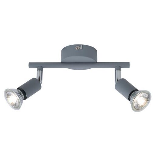 ΣΠΟΤ ΚΙΝΗΤΟ 2ΦΩΤΟ ΜΕΤΑΛΛΙΚΟ 2XGU10 220X80X125mm ΓΚΡΙ ARTE ILLUMINA VORRAS EUROLAMP – 145-25244