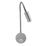 GloboStar® READING 00859 Μοντέρνο Μεταλλικό Φωτιστικό Τοίχου Απλίκα Reading Light CREE LED 3W 300lm 35° AC 85-265V Μονόφωτο Ασημί με Ρυθμιζόμενο Σώμα Σπιράλ & Διακόπτη On / Off Θερμό Λευκό 2700K Μ6.5 x Π20 x Υ20cm